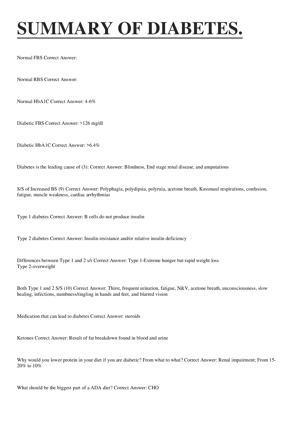 Preview image for SUMMARY  OF DIABETES.